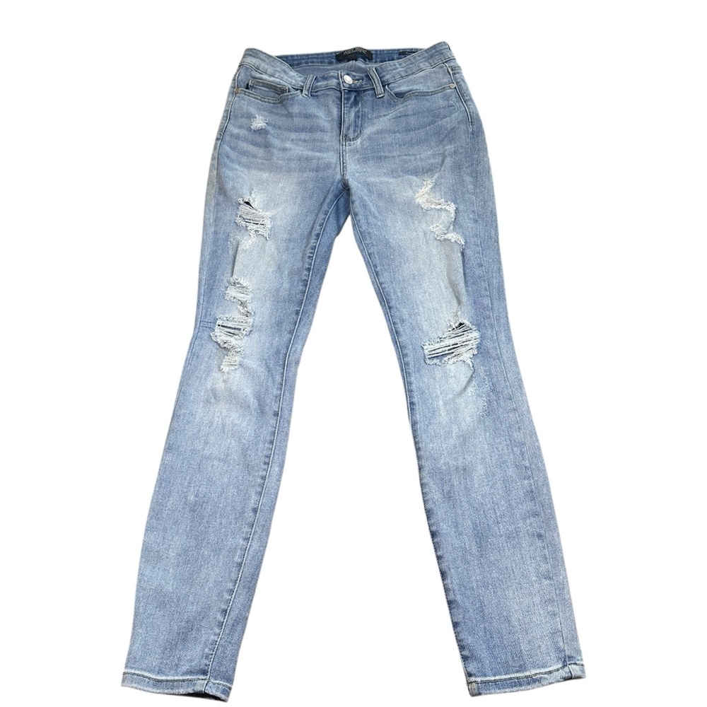 Judy‎ Blue Distressed Skinny Fit Jeans Light Wash Size 29